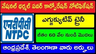 నేషనల్ థర్మల్ పవర్ కార్పోరేషన్ ఉద్యోగాలు | Ntpc Executive Trainee Recruitment Notification 2019