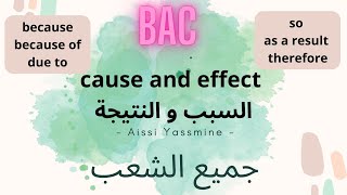 cause and effect|السبب و النتيجة ( because , as a result...) شرح باك