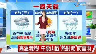 【佩潔氣象報報】鋒面接近! 天氣不穩 入夜雨趨緩│中視晚間氣象 20220531