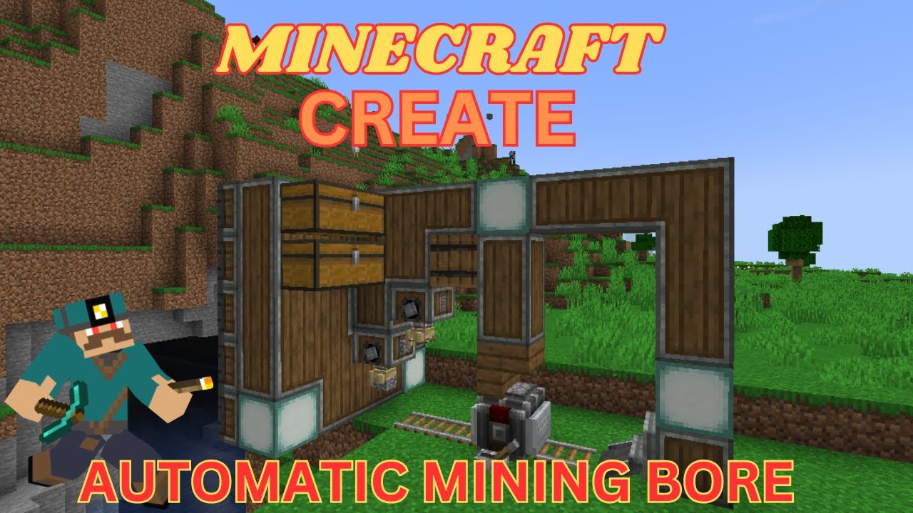 Automatic Mining Machine Minecraft Create Mod Tutorial Youtube
