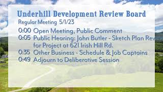 Underhill Development Review Board 5-1-2023