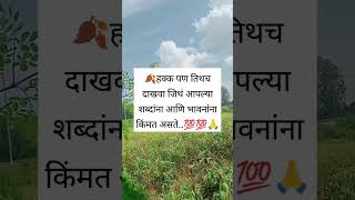 हक्क पण तिथेच दाखवा जिथे आपल्या भावनाला आणि शब्दाला किंमत असते 😔#viralvideo #motivation #subscribe #