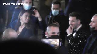 Lionel & Antonella MESSI arrival @ Ballon d'Or ceremony Paris 29 november 2021 - Football trophy