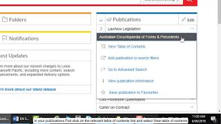 Lexis Advance: Browsing a Publication TOC in the Publications Pod