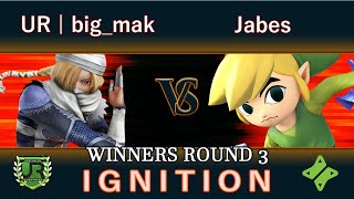 Ignition #156 WINNERS ROUND 3 - UR | big_mak (Sheik) vs Jabes (Toon Link)