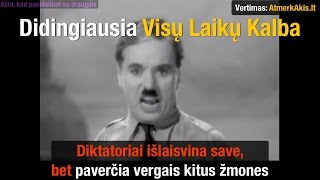 Galingiausia ir Geriausia Visų Laikų Kalba, Čarlis Čaplinas filme Didysis Diktatorius