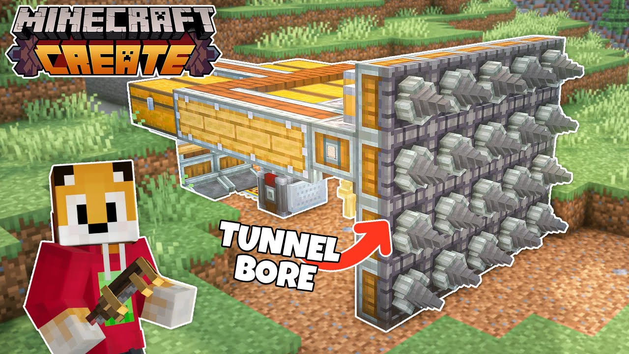 I Built A HUGE TUNNEL BORE In Minecraft Create Mod - YouTube