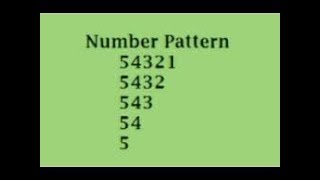 Number Pattern in Java- 3
