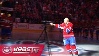 Andrei Markov skates around P.K. Subban during opening ceremonies