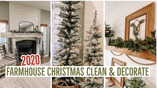 NEW CHRISTMAS CLEAN AND DECORATE WITH ME | FARMHOUSE CHRISTMAS DECOR HOUSE TOUR 2020