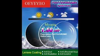 1.56 1.61 1.67 index Photochromic Single Vision Myopia Prescription Optical Spectacles Lenses with