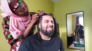 Giving My Moroccan Husband Box Braids!