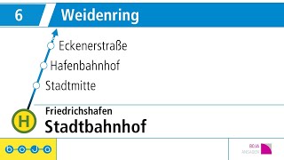 Stadtwerke Friedrichshafen Ansagen | 6 Stadtbahnhof - Weidenring | BoJa Ansagen