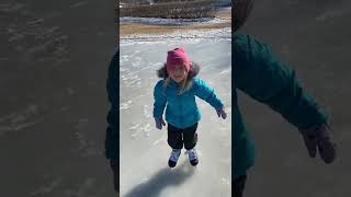 5-year-old Riley learning to skate on Balance Blades hockey skates!