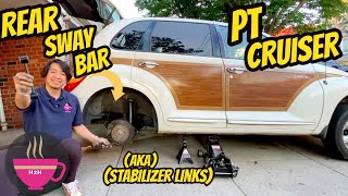 How to: Rear Sway Bar Link Replace 2002 Chrysler Pt Cruiser (aka Rear Stabilizer Bar NOT Watts Link)