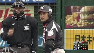 甘い球は見逃さず　井口の3ランHR！ 2014.03.21 L-M