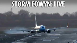 LIVE: Pilots battle Storm Eowyn winds at Birmingham Airport