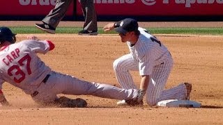 BOS@NYY: McCann throws out Carp to end the inning