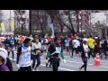 東京マラソン2014　小雪ちらつく芝公園付近