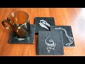 CTR | RF CO2 Laser Engraving Dinosaur Fossil Granite Coaster