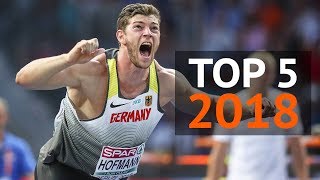 Top 5 javelin throwers from 2018.