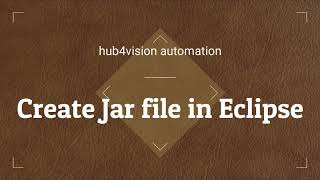 Create Jar file using Eclipse IDE