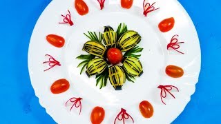 Simply Beautiful Eggplant Flower & Tomato with Red Radish How to Make Food Decoration from Fruits