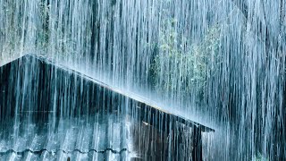 Relax & Fall Asleep In Minutes With Huge Rain On Tin Roof & Powerful Thunder Sounds | White Noise
