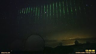 A Rare View of the Green Laser Scan from the Space 2023-1-28 UT / 稀な宇宙からのレーザースキャンシーンを捉えた！マウナケアからの風景