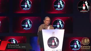 Activist and Founder, SEWA, Ela Ramesh Bhatt speaks at the Outlook SpeakOut 2017