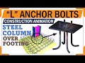 Anchor bolt fixing details | Footing reinforcements | 3d animation of Rc foundation