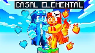 CASAL ELEMENTAL SOBREVIVENDO EM APENAS UM BLOCO no MINECRAFT!