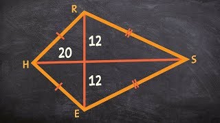 How to use the pythagorean theorem to find the missing length of a kite