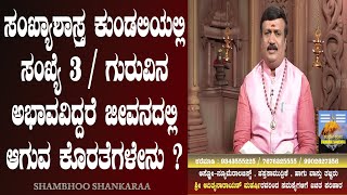 What if you lack number 3 in your kundali | solutions | Adithyanarayan Maharshi | Shambhoo Shankaraa