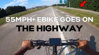 55mph+ Custom EBike on HIGHWAY | Canton Highway to Marietta Square | 4K60