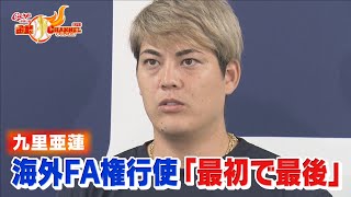 【FA宣言】九里亜蓮「球団に感謝」