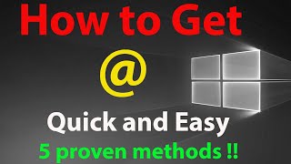 How to Get @ Symbol/Sign With keyboard