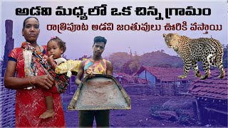 Tribal family living top hills| in dense forest | wild animals zone house #village