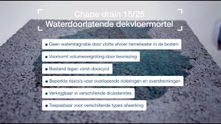 Waterdoorlatende dekvloermortel Chape Drain met grindstabilisatie