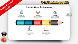 106.PowerPoint Pencil 5 Option Infographic | Free Template download