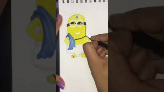 Easy minion painting|| painting ideas for beginners|| Wait for the end😱😍  #shorts#art
