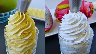 2 Healthy Desserts with Exotic Flavor and No Sugar: 2 Extra Firm Mango and Pitahaya Creams