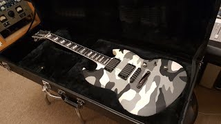 ESP Japanese Viper SG Urban Camo Graphic Neck-Thru EMG 81 85 MIJ Guitar Up Close Video Review