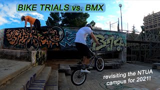 Competition Bike Trials vs. BMX lines at the NTUA Campus | 2021 edit!