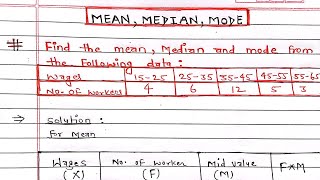 Mean, Median \u0026 Mode for Continuous Series || mean median mode in English || grouped data || Arya