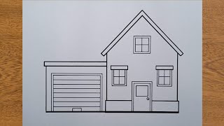 How to draw an easy house || drawing a house