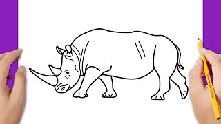 How To Draw A Rhino Easy