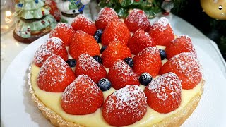 딸기타르트, 커스터드크림으로 달지않고 상큼하게 #딸기타르트#생일케잌#strawberrytart