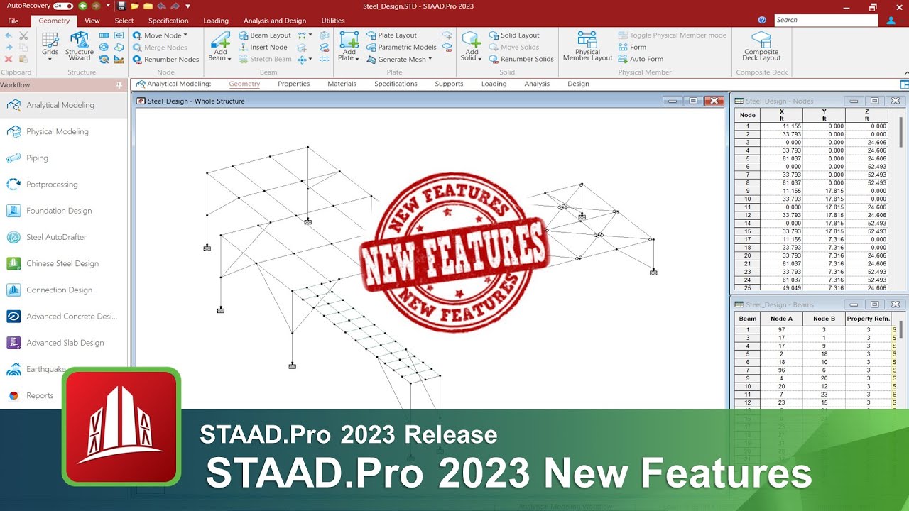 STAAD.Pro 2023 - New Release - YouTube