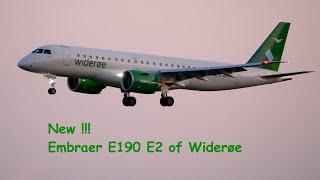 New Embraer E190 E2 of Widerøe landing in Munich on runway 08L